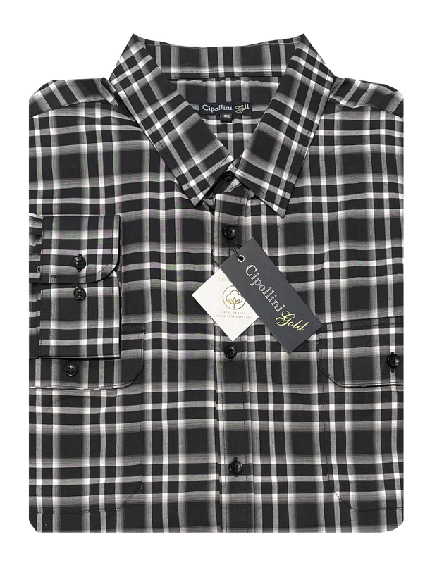 Cipollini Double Pocket Check L/S Shirt