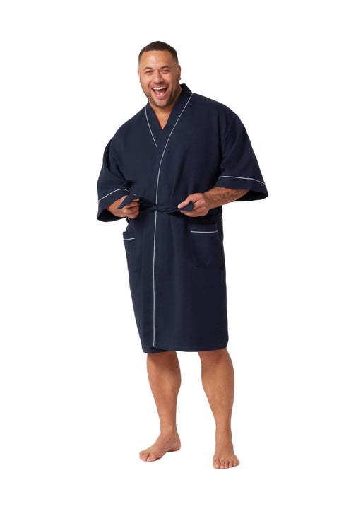 CONTARE Country 3/4 Sleeve Waffle kimono Bathrobe