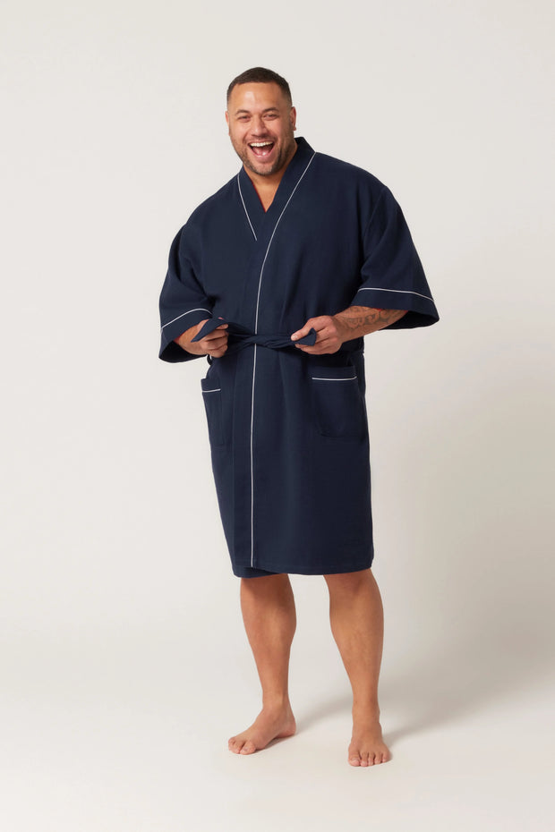 CONTARE Country 3/4 Sleeve Waffle kimono Bathrobe