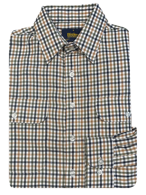 Bisley Brushed Cotton Small Check LS Shirt