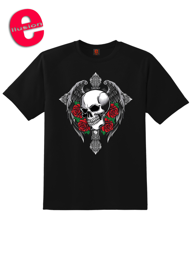 Ellusion Skull Print Cotton Tee