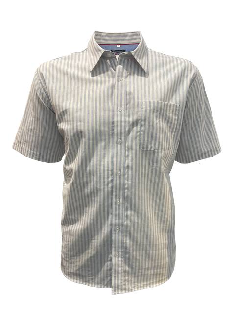 Perrone Axel Easy Care Linen Stripe S/S Shirt