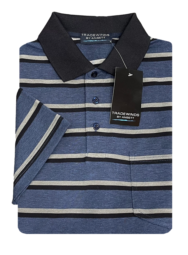 Tradewinds Pique Stripe polo TW4805
