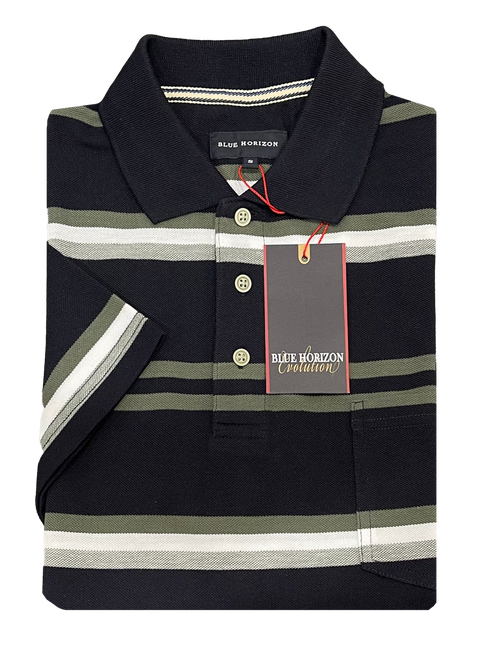 Blue Horizon Striped Polo BH48426