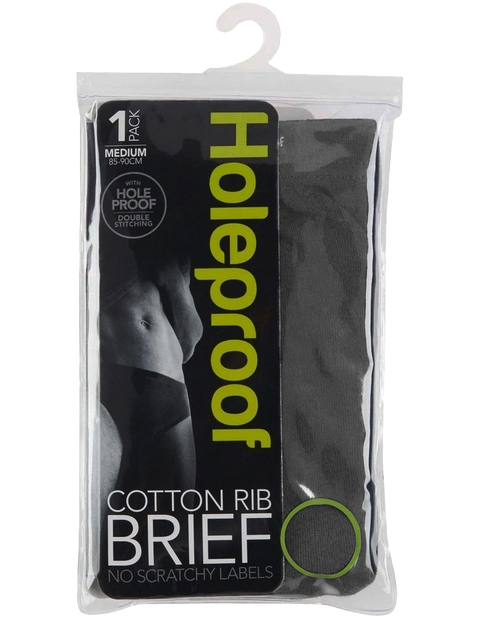 Holeproof Dark Grey Cotton Rib Brief