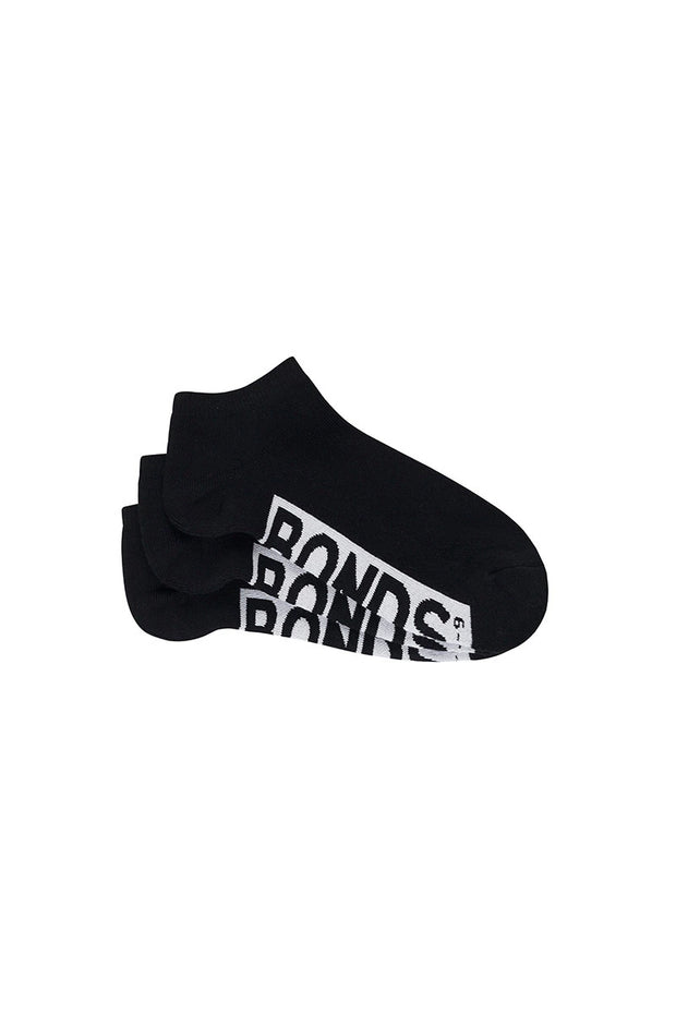 Bonds Logo Cushioned Low Cut 3 Pack Socks