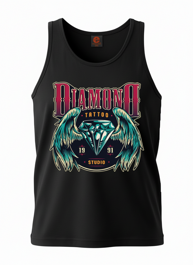 Ellusion Diamond Tattoo Printed Cotton Singlet
