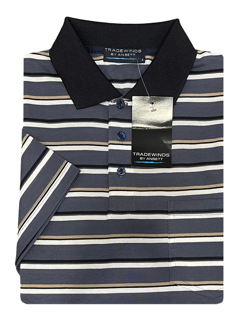 Tradewinds Jersey Stripe Polo TW4807