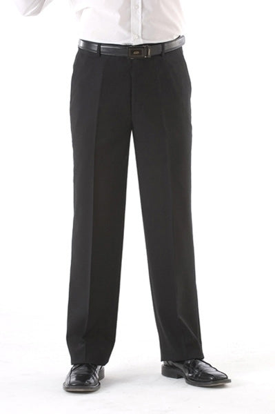 Flat Front Wool Blend Trousers